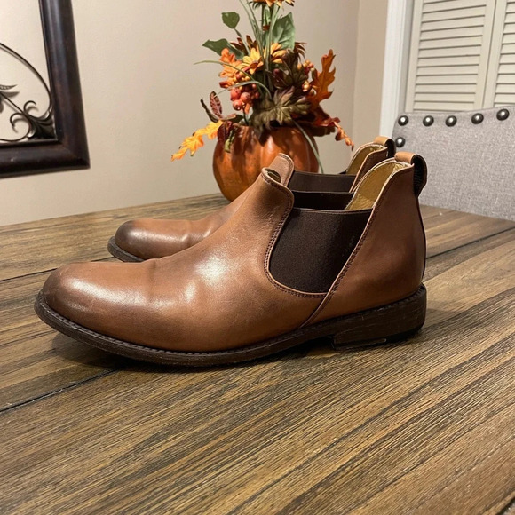 Roan by Bed Stu Men’s Tan Brown Burnished Leather Chelsea Boots Size 9 Casual - Picture 1 of 9
